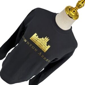 Downton Abbey Sweatshirt Women S Black Gold Graphic Exhibition Merchandise Fan